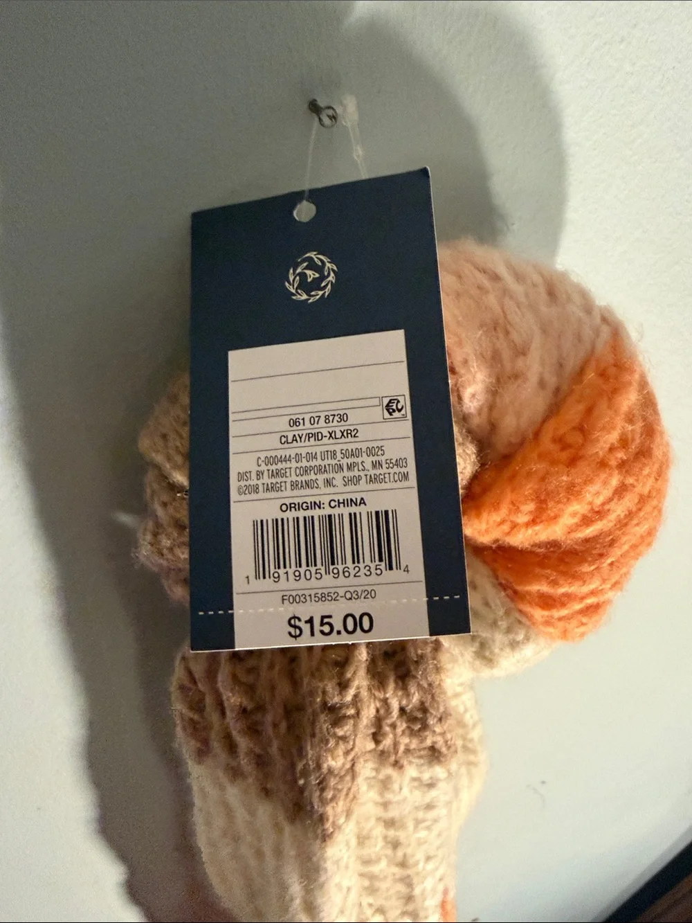 Universal Thread Colorblock Ribbed Knit Scarf in Orange, Cream, Purple & Brown